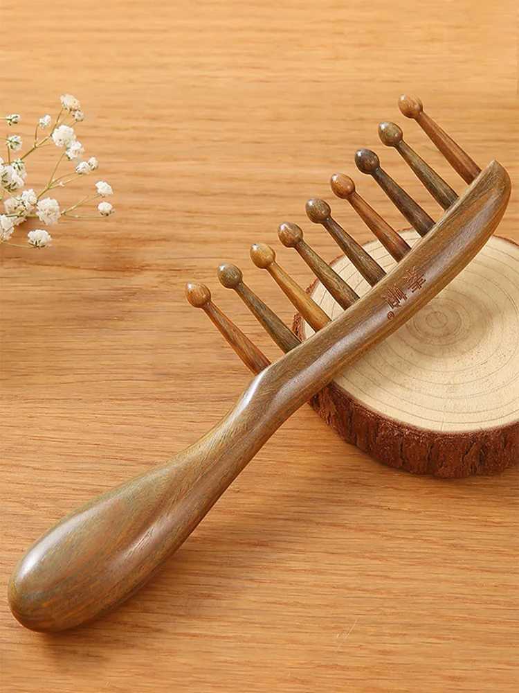 Hawthorn wood massage hair comb scalp massage anti-static smooth hair comb droplet shaped comb W240813