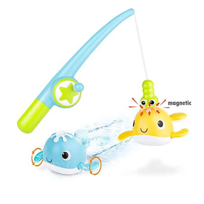 Bath Toys Fishing Games Magnetic Pool Fun Time Bathtub Toys For Toddlers Kids Whales Water Table Tub Gifts Y240813
