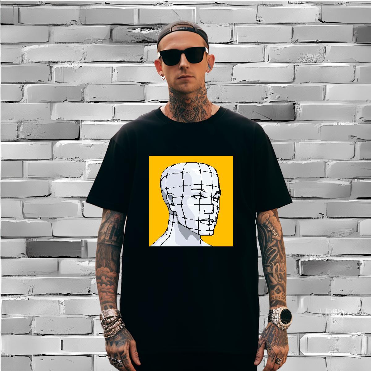 Unisex portrait Mens T Shirts Street Wear Couples T Shirts 230g Pure Cotton Custom Crew Neck Breathable DIY Printed Polos