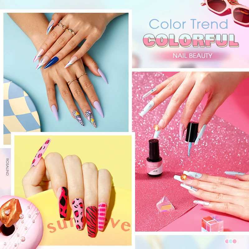 ROSALIND Temperature Change Color Nail Gel Polish Hybrid Varnish Semi Permanent Nail Art Manicure Top Base Coat Gel Nail PolishM240814