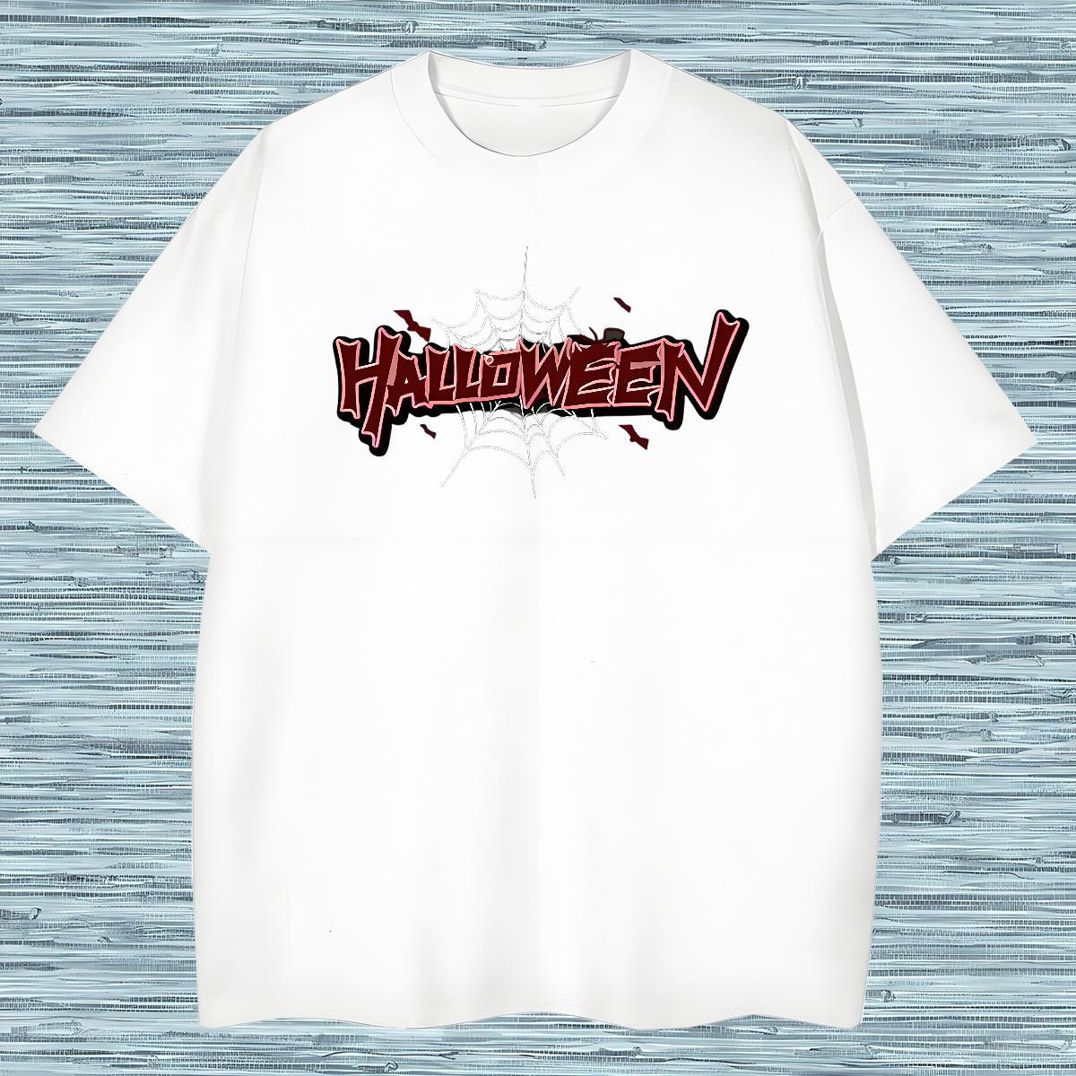 Wholesale T Shirts Men halloween Crew Neck Anime Printing Street Black Oversized 230g 100% Cotton Tshirt for Man Woman Fashion New Tees Shirts