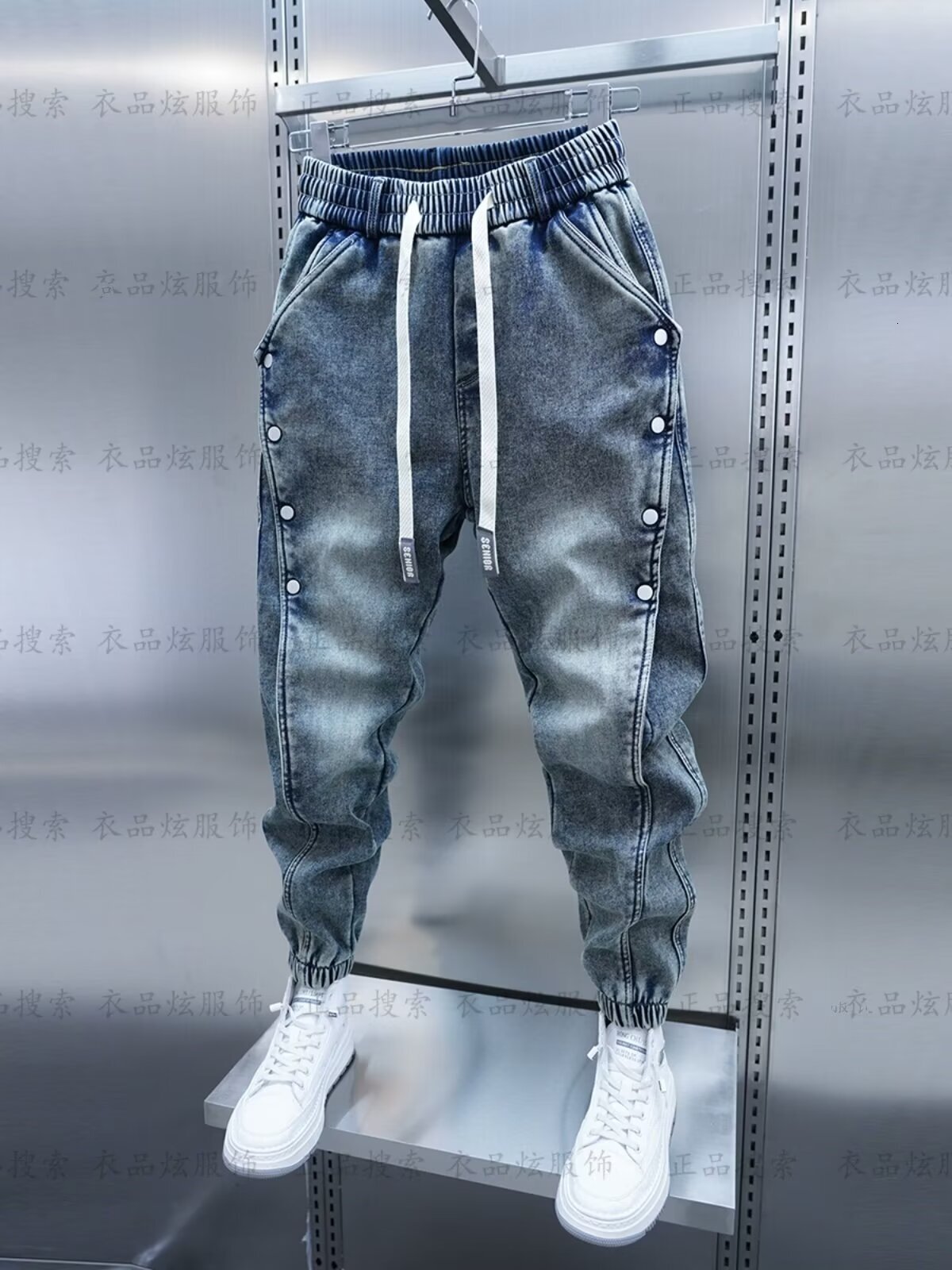 15 American summer jeans men's cropped versatile design trendy fashion slim casual pants