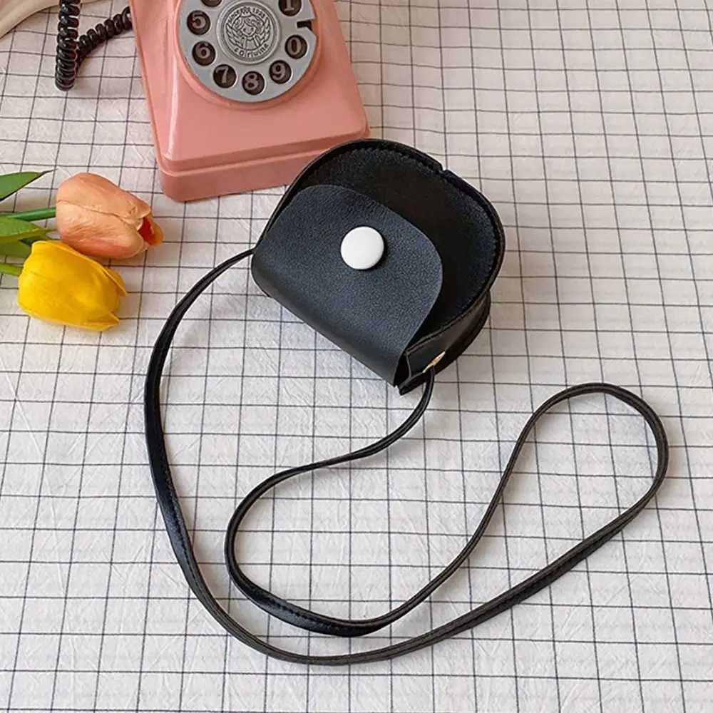 Childrens cross body bag PU leather solid color chain wallet shoulder bag Korean style mini cute handbag W240813