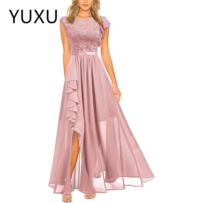 Vinatge Long lace chiffon Prom Dresses 2024 Sexy plus size African Evening Gown Cheap Full Lace Formal Party Dress Evening Formal Party Second Recepti