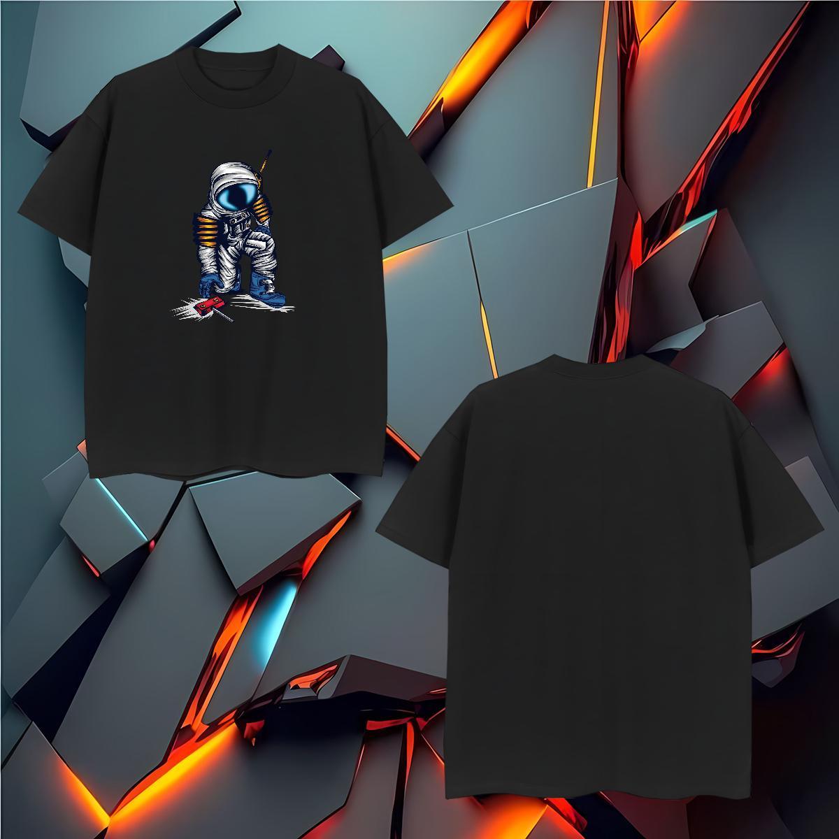 T Shirt For Man 230g 100% Cotton universe Street Casual Breathable Short Sleeve Custom Anime Tshirt for Man Woman New Designer Loose Tees