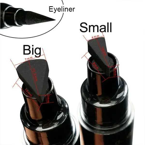 1pcs Big Double-headed seal eyeliner Waterproof and quick-drying black liquid eyeliner small lash glue pen Eye makeup cosmetic Y240813