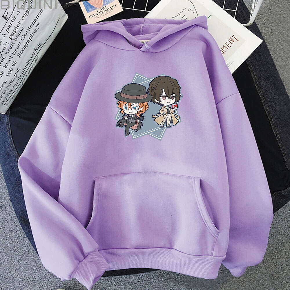 Japan Haruku Anime Bungo Stray Dogs Men Women Hoodies Chuuya Nakahara Dazai Unisex Long Sleeve Plus Size Sweatshirt Streetwear