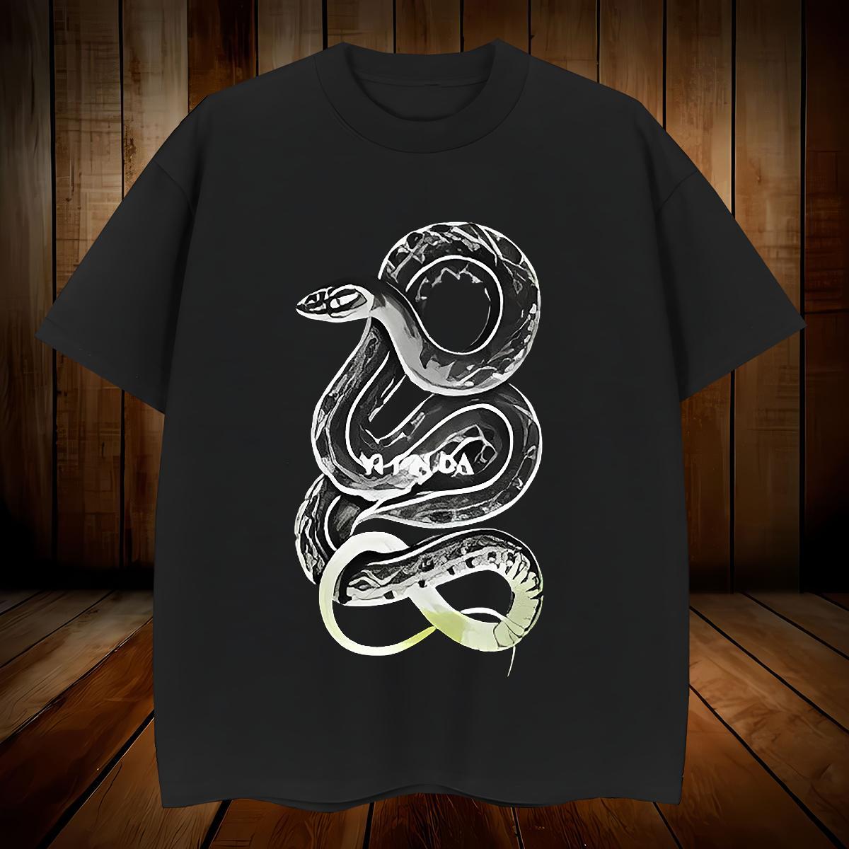 Soft Men T Shirts snake Breathable Crew Neck Street Black Oversized 230g Pure Cotton Tshirts Custom Top Tees