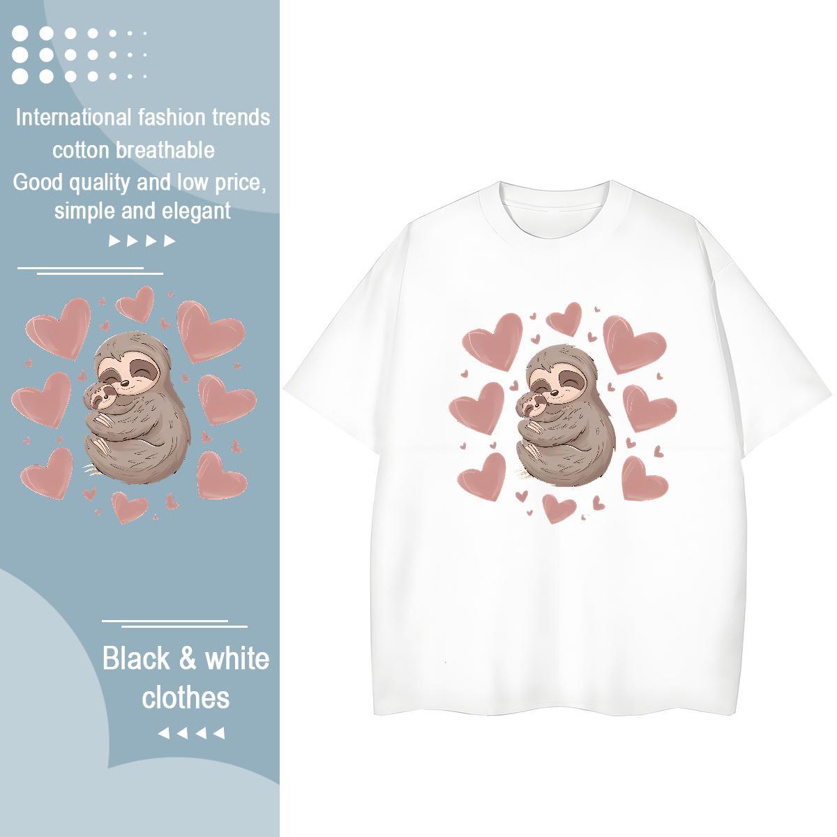 Cool Design Man T Shirts bear Breathable Crew Neck Sport Plus Size Cartoon 230g Pure Cotton Tshirts Free Shipping Tees