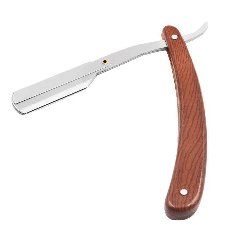 Stainless Steel Folding Shave Knife Beard Straight Razor Hair Dressing Tools Men Manual Convenience Hair Trimmer ShaverM240814
