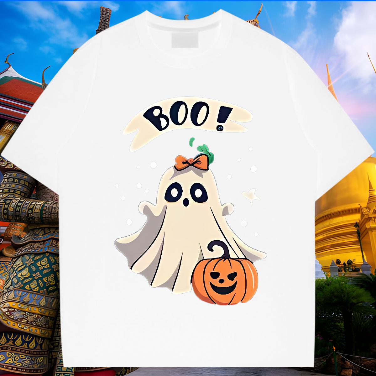 Classic T Shirts Men pumpkin Breathable Short Sleeve Street Wear Plus Size Cartoon 230g Cotton Couples T Shirts DIY Customized Tee Shirt