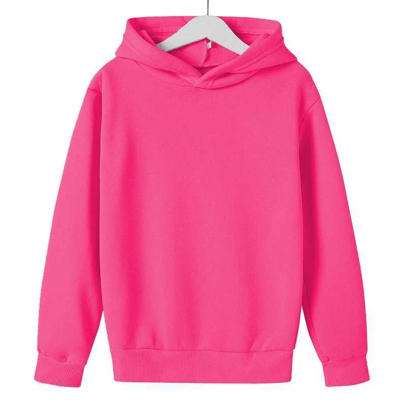 Solid color tops Clothing Kids Boys Girls Hooded coat Children 3-12 Year leisure Toddle Sweatshirt White black red yellowY240814