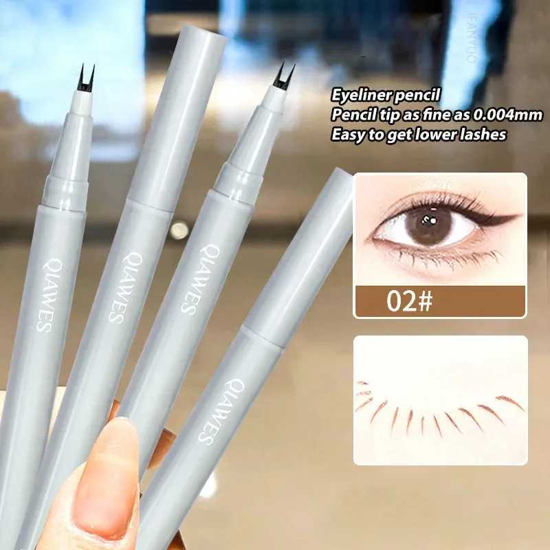 Double Forked Tip Lower Lash Pen Ultra-thin 2 Fork Tip Liquid Eyeliner Waterproof Natural Eye Brow Lying Silkworm Contour Makeup Y240813
