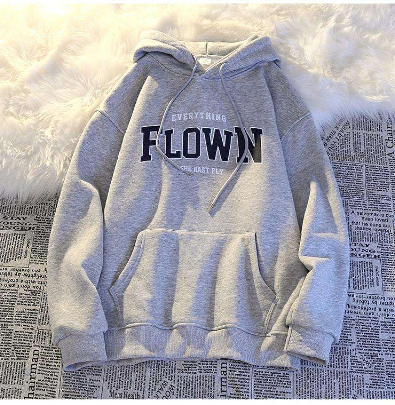 Printed Letter Hooded Plus Size Hoodie Women's Sweatshirt Haruku Autumn Winter Warm Girl Pullover Korean Style Streetwear