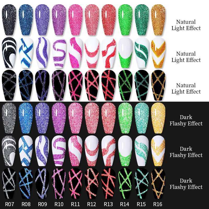 LILYCUTE 5ML Silver Reflective Glitter Pull Liner Gel Nail Polish Super Bright Sparkling Painting Lines Nail Art UV Gel VarnishM240814