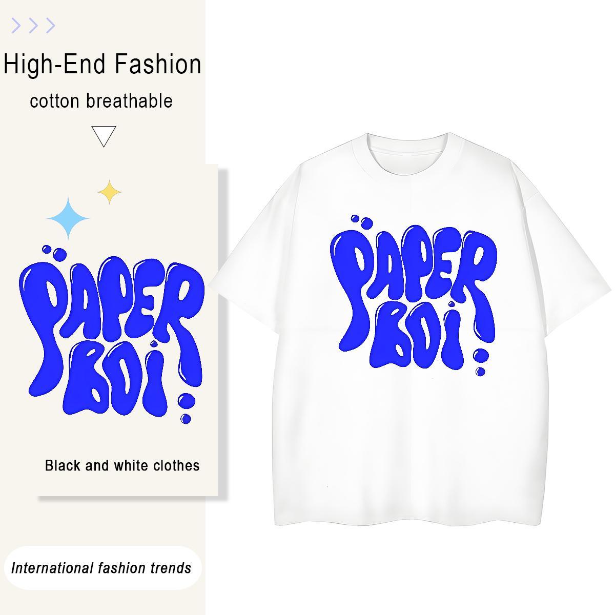 Wholesale Men Tees Street 230g Cotton Customized Print Breathable Short Sleeve letter Mens T Shirts Fashion Top Tees