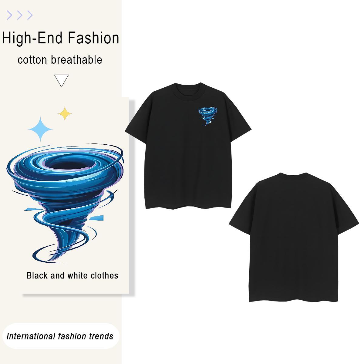 T Shirt For Man 100% Cotton 230g icon Beach Pure Cotton Black White Mens Tshirts 2024 New Comfortable Clothes