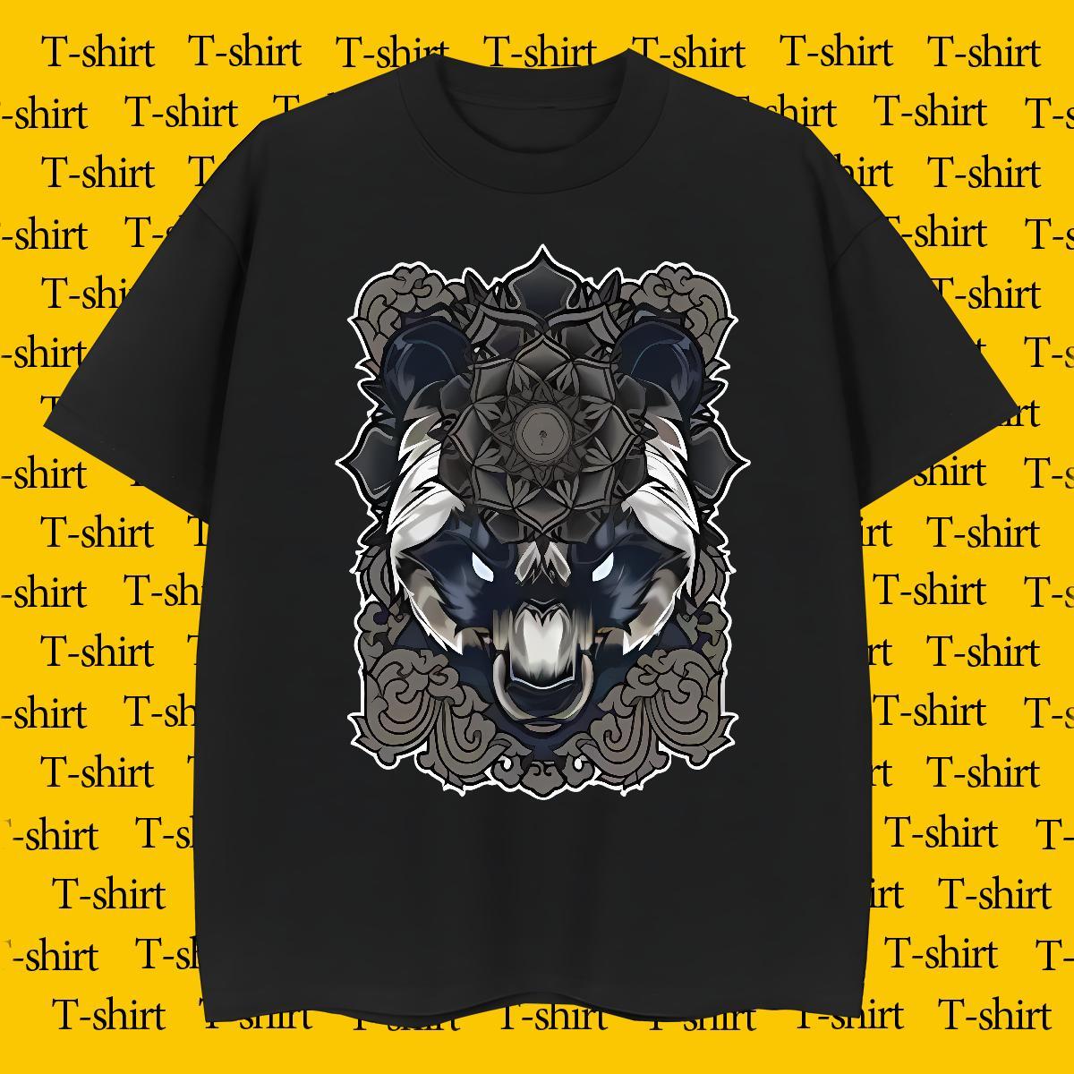 Classic Mens T Shirts wolf Round Neck Short Sleeve Sports Casual Custom Printing 100% Cotton 230g Men Tshirts Designer Clothings