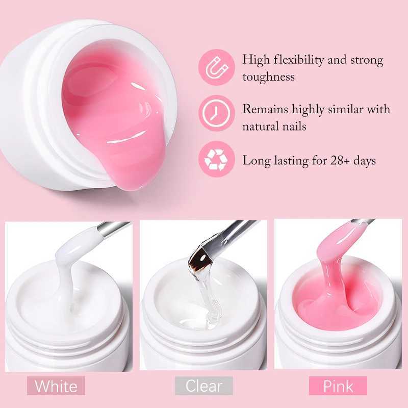 UR SUGAR Milky White Clear Pink Color 15ml Jelly Extension Nail Gel Polish Soak Off UV LED Gel Varnish Manicure Tips ToolsM240814