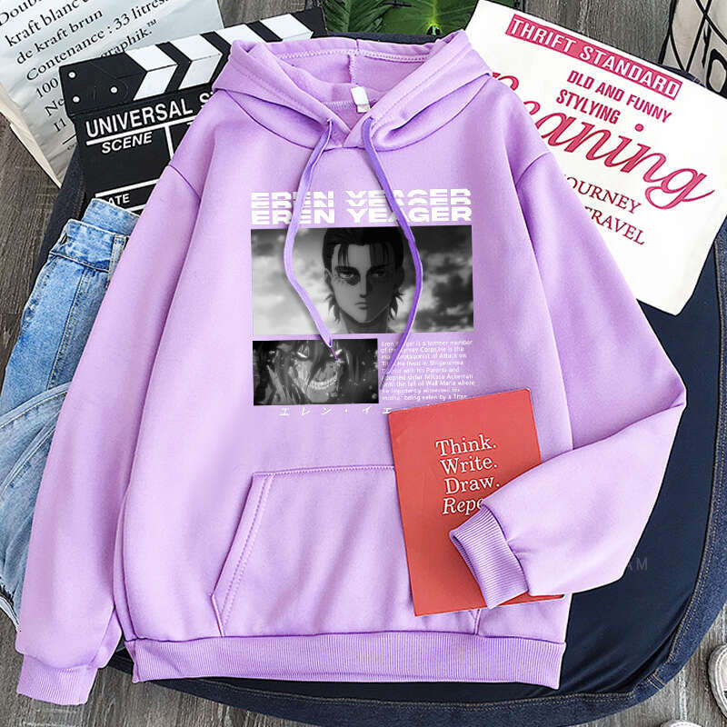 Anime Haruku Attack On Titan Yeager Eren Graphic Men Women Hoodies Shingeki No Kyojin Plus Size Sweatshirt Winter Pullover