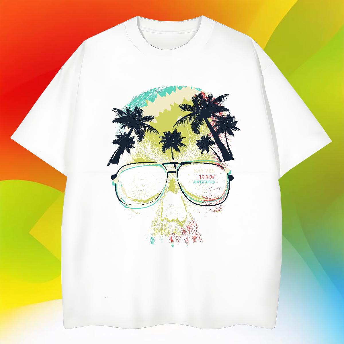 Loose Fit Men Tees Outdoor 230g Cotton Custom Anime O-Neck Short Sleeve tree T Shirts Men Fashion New Tops