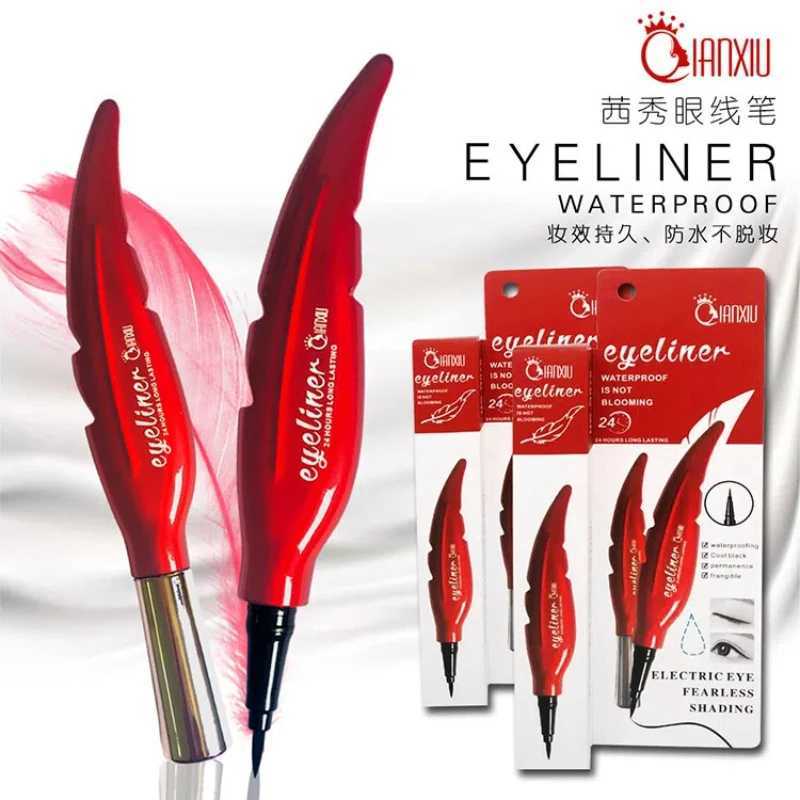 Feather Eyeliner Waterproof Sweatproof Long-lasting Cool Black Non-smudge Feather White Extra-fine Liquid Eyeliner Free Shipping Y240813