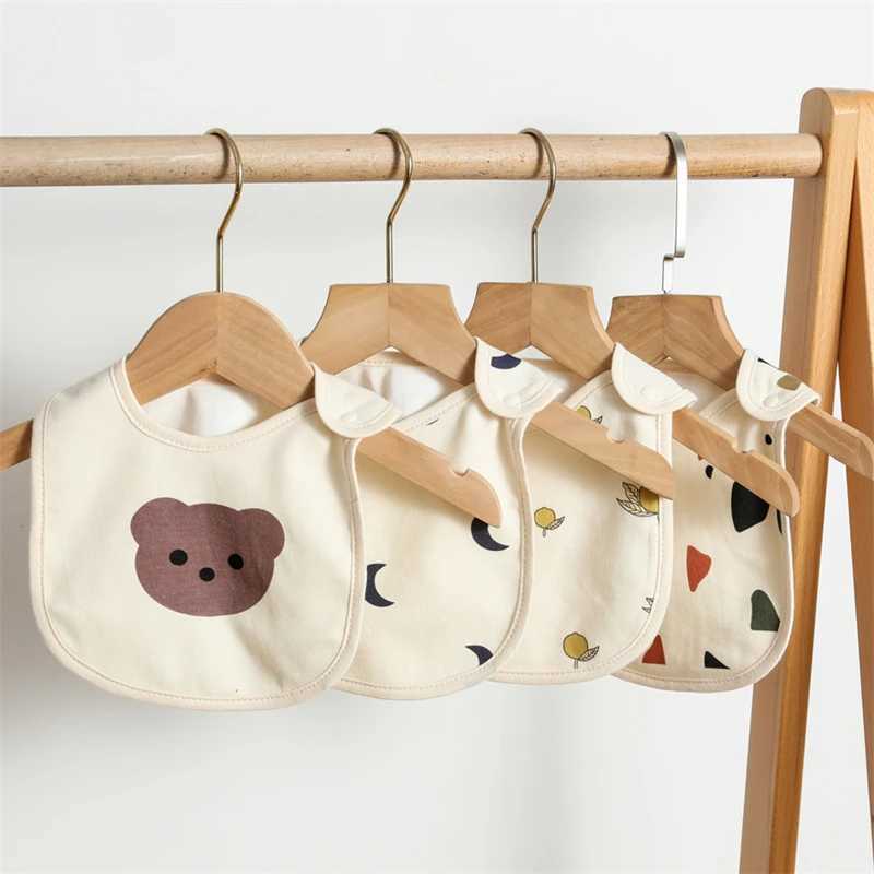 Bibs Burp Cloths INS Style Infant Baby 100% Cotton Bibs Waterproof Cartoon Bib Burp Cloth Newborn Boy Girl Feeding Bibs Saliva TowelL4812