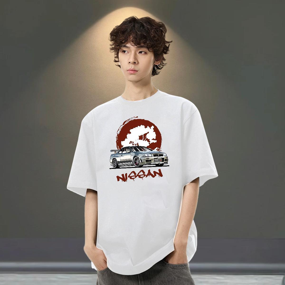 Cool Tshirts Casual 230g Cotton DIY Pure Cotton car Men T Shirts DIY Customized Top Tees