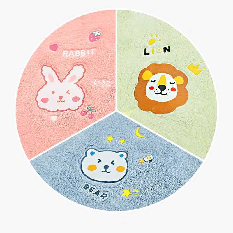Bibs Burp Cloths Baby Bib Cute Cartoon Bunny Lion Bear Saliva Towel for Toddler Boy Girl Waterproof Coral Fleece Tooth Brush Towel Baby StuffL4812