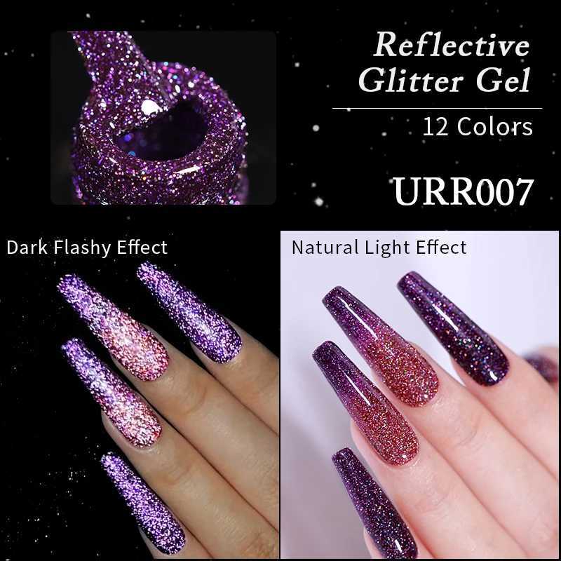UR SUGAR 7.5ML Sparkling Reflective Glitter Gel Nail Polish Champagne Gold Sliver Manicure Semi Permanent UV Varnish Nail ArtM240814