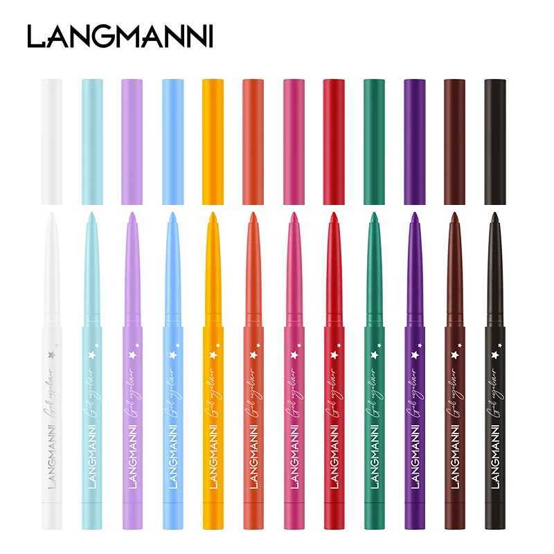Langmanni 12 color eyeliner pencil set stain free matte eyeliner pencil set rotatable Y240813