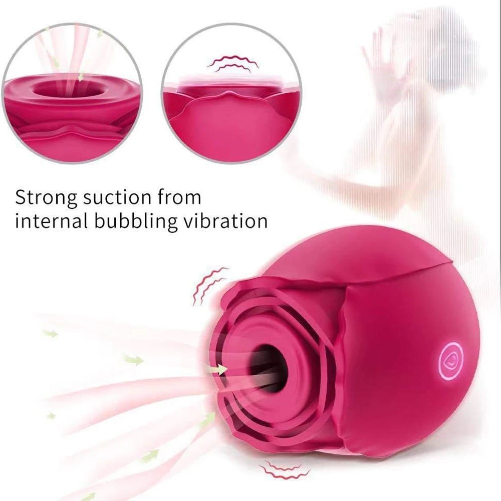 Rose shape vagina sucking vibrator kiss pussy nipple sucker oral licking clitoris stimulation masturbating sex toys for women