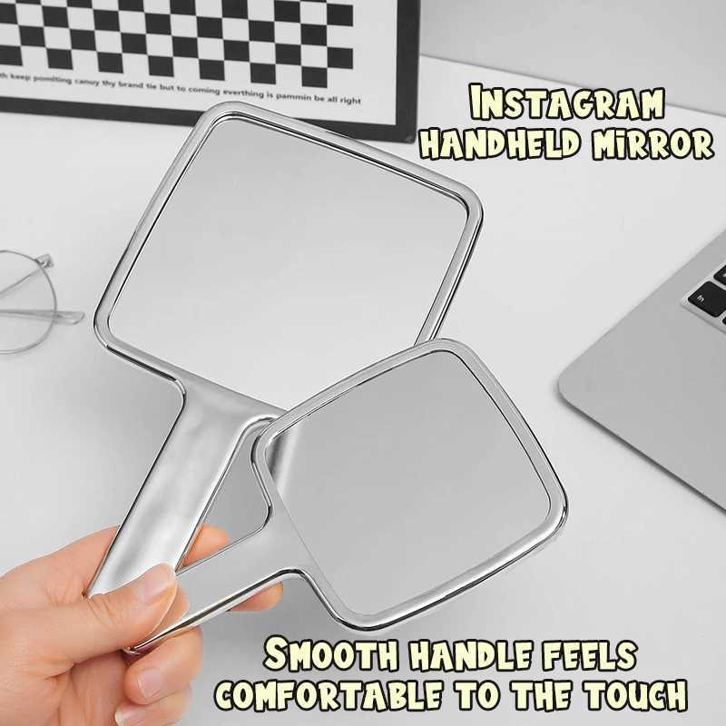 Square handheld makeup mirror liquid shape makeup mirror with handheld mirror compact mirror for spa salons used for eyelash extension W240813