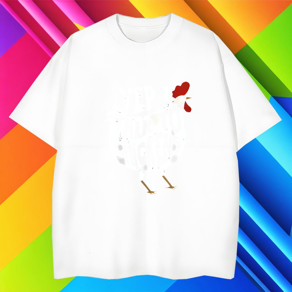 T Shirts Men 100% Cotton 230g chicken Street Breathable Short Sleeve Custom Print Plus Size Men Tees 2024 Summer Cool Polos