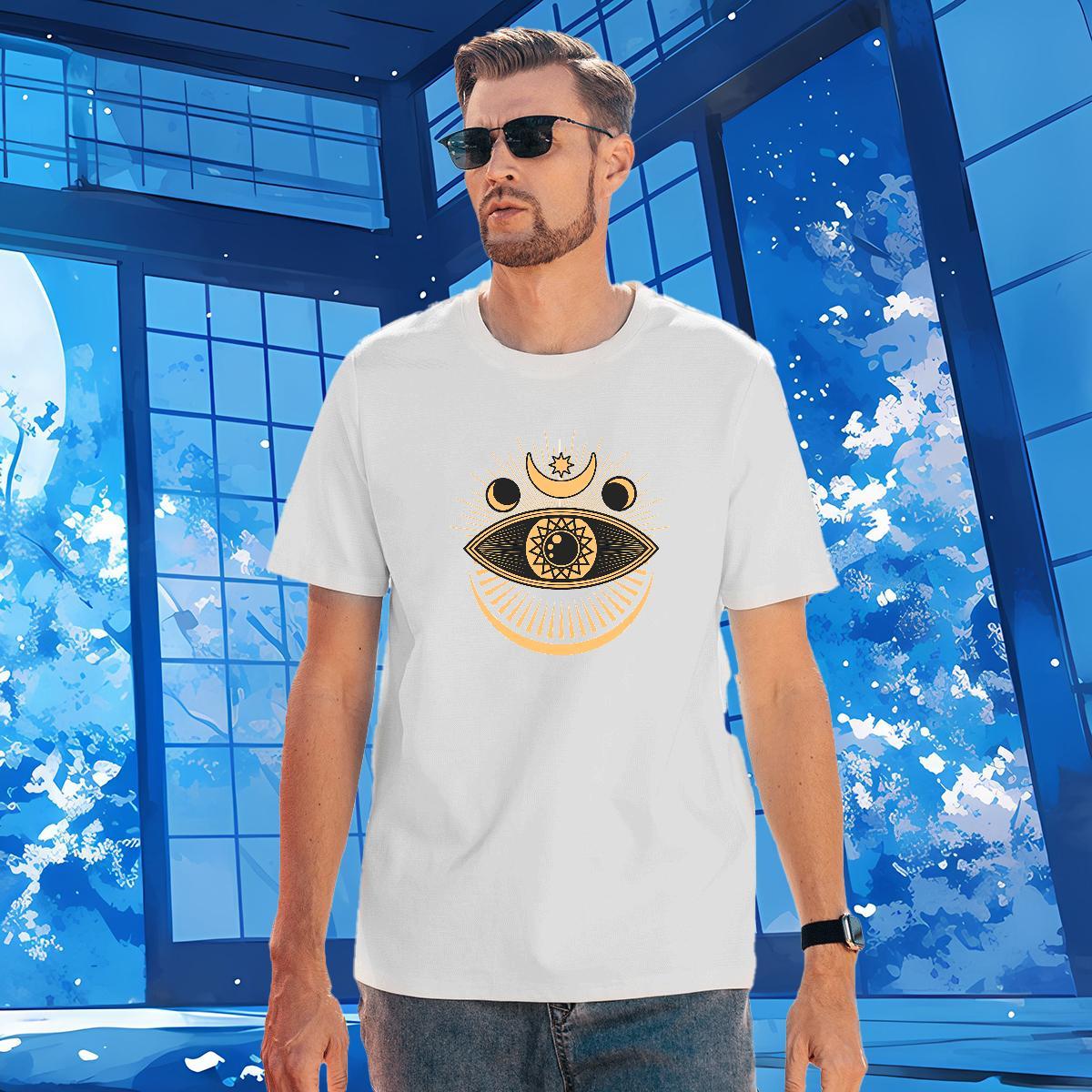 T Shirt For Man 230g Pure Cotton eyes Street wear Hip Hop Breathable DIY Logo Oversized Mens Tshirts Wholesale Designer Tees Shirts