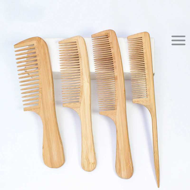 1 natural bamboo and wood comb for womens home travel wood anti-static fine toothed comb W240813