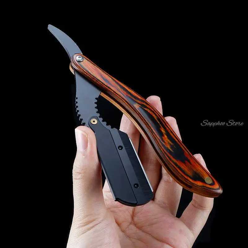 Retro Manual Folding Hairdressing Razor Mecarta Handle Haircut Shaving Beard Sweat Hair Armpit Hair Tool Folding Razor G1222M240814