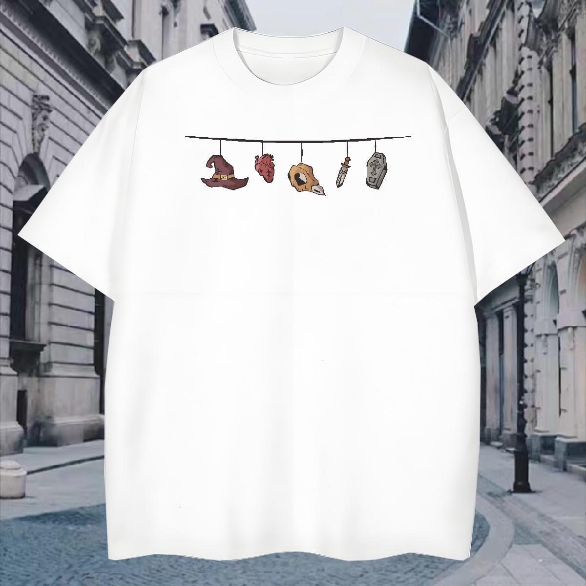 T Shirts Men 230g Cotton Bunting Hip Hop Breathable Short Sleeve Plus Size Cartoon Tshirt for Man Woman Classic Comfortable Polos