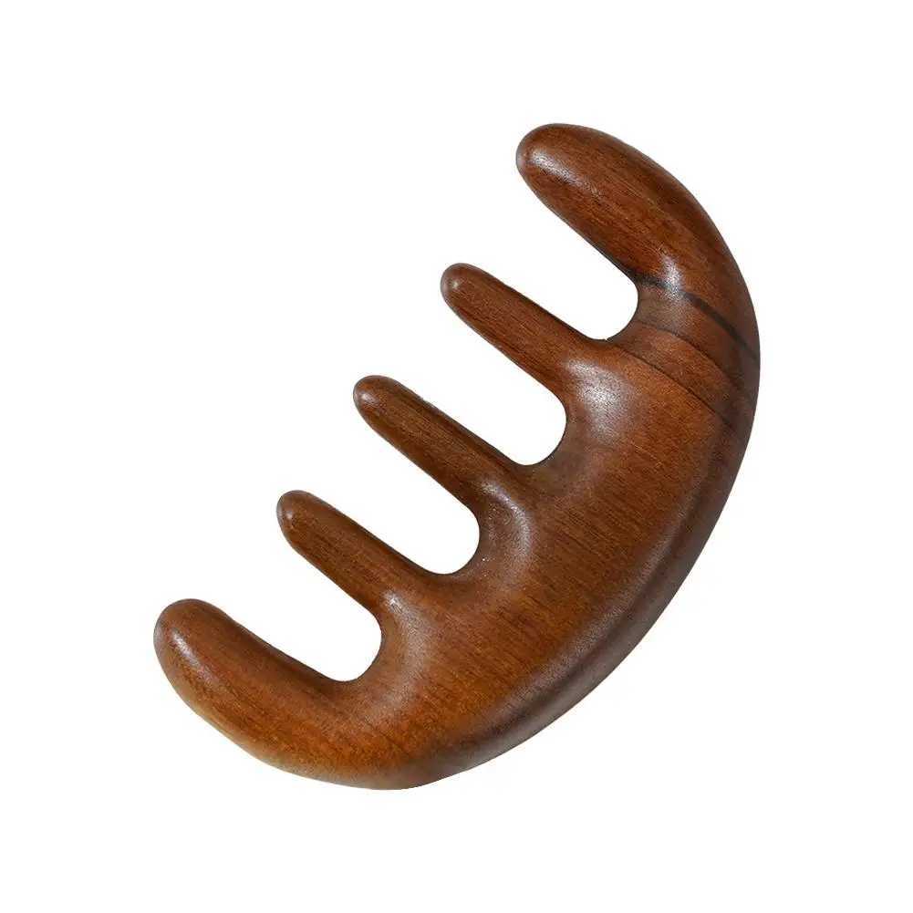 Wooden massage comb facial scalp melon sand massager scraping and massaging natural wide face body teeth sandalwood B9X5 W240813