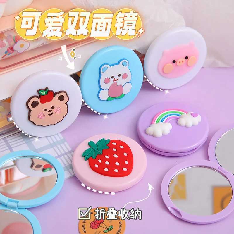 Cartoon Cute Double sided Mirror Portable Folding Makeup Mirror Female Student Dormitory Home Handheld Mini Mirror W240813