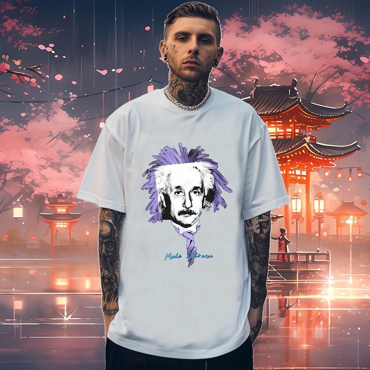T-Shirts 100% Cotton 230g portrait Casual Breathable Crew Neck Plus Size Cartoon Men Clothes T-Shirt 2024 Classic Wear