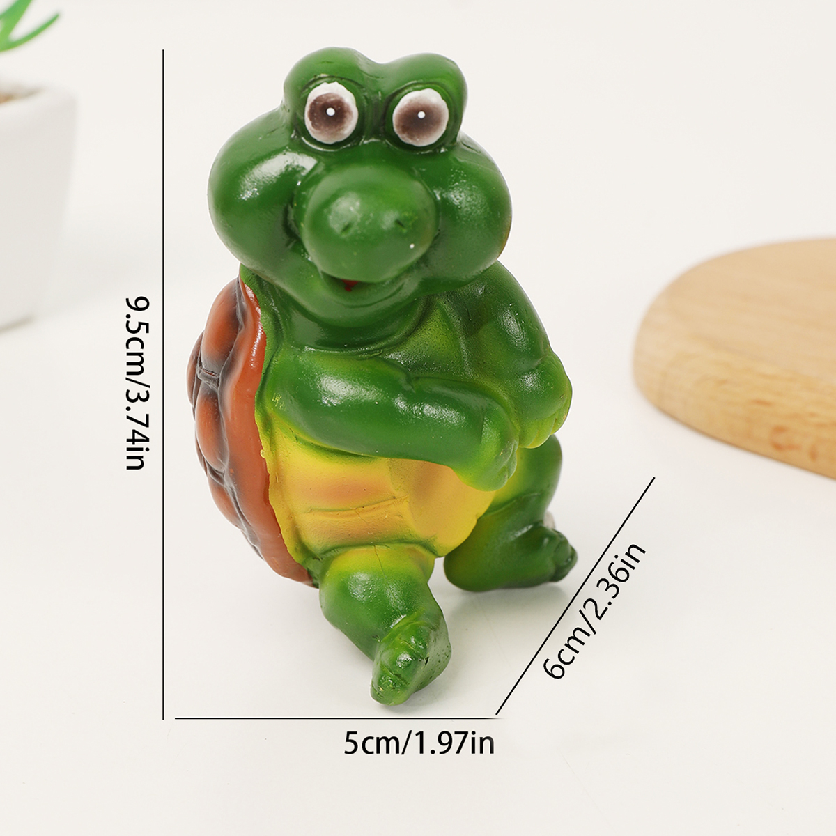 Garden Decoration Cute Turtle Statue Hanging on Planter Turtle Resin Crafts