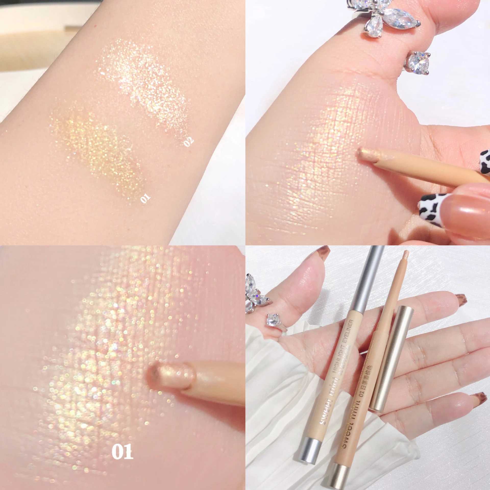 Tea Brown Lying Silkworm Eyeliner Pen Pearlescent Makeup Liquid Eye Shadow Pencil Smooth Quick-drying Beauty Cosmetics Tools Y240813