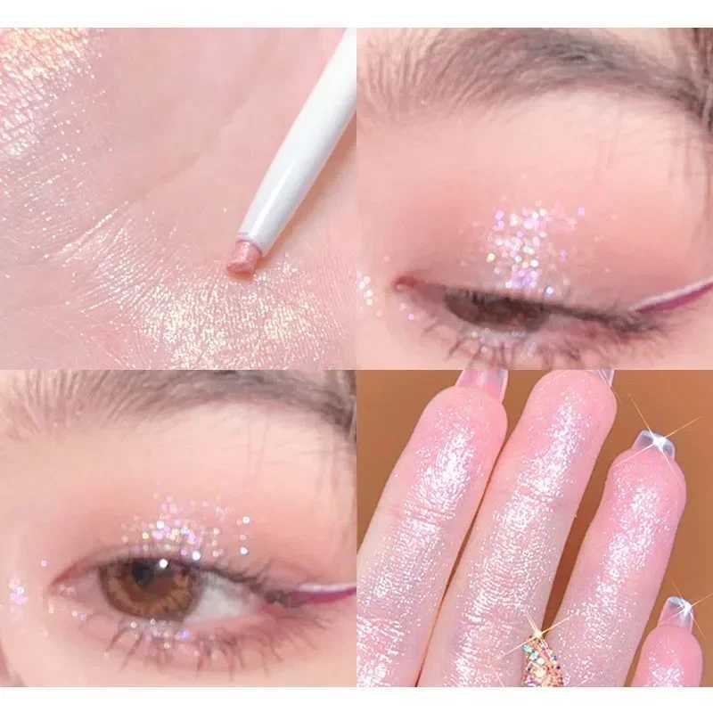 Shiny Eyeliner Makeup Highlighter Stick Pearl Lying Silkworm Pen Matte Tea Brown Eye Shadow Waterproof Beauty Cosmetics Women Y240813