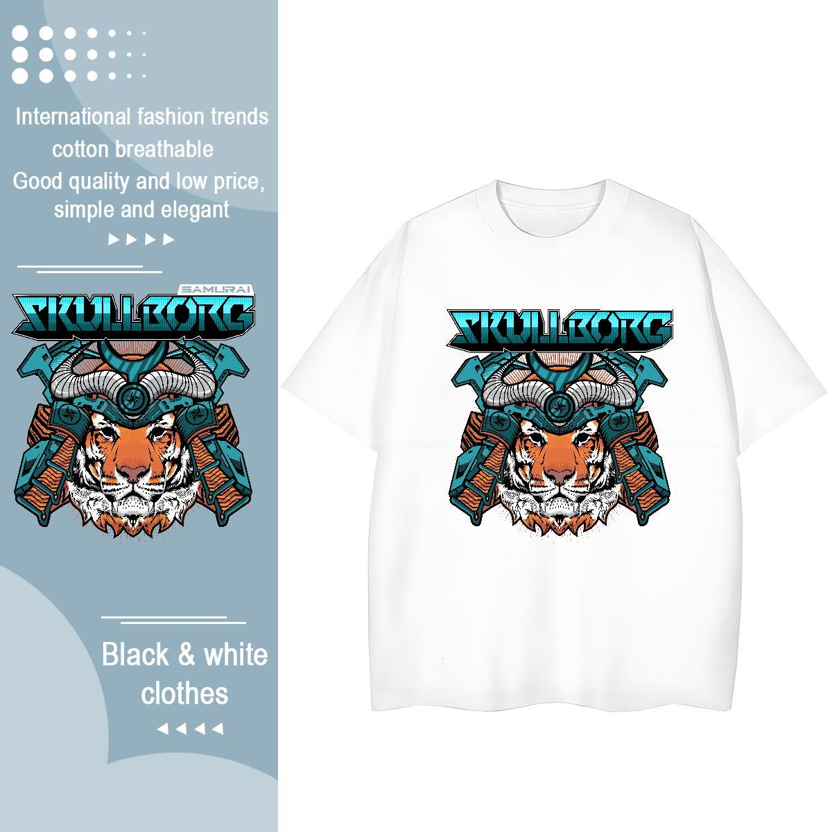 TOP Quality T Shirt For Man tiger Short Sleeve O-Neck Daily Outfit Custom Big Size 100% Cotton 230g Couples T Shirts Fashion New Clothes