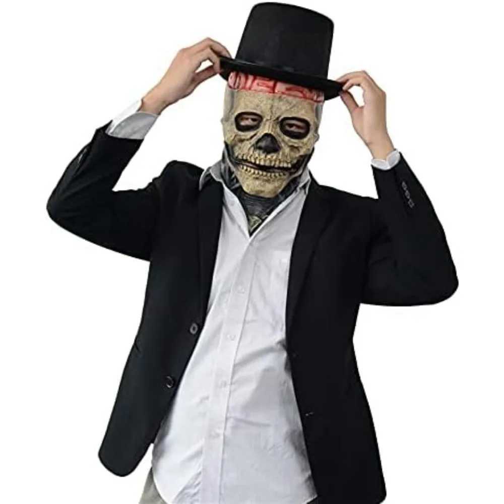 Creepy Halloween Full Head Skull Mask Adult Entire Head Realistic Latex Helmet Scary Skeleton Ghost Mask for Cosplay and Party Y240813