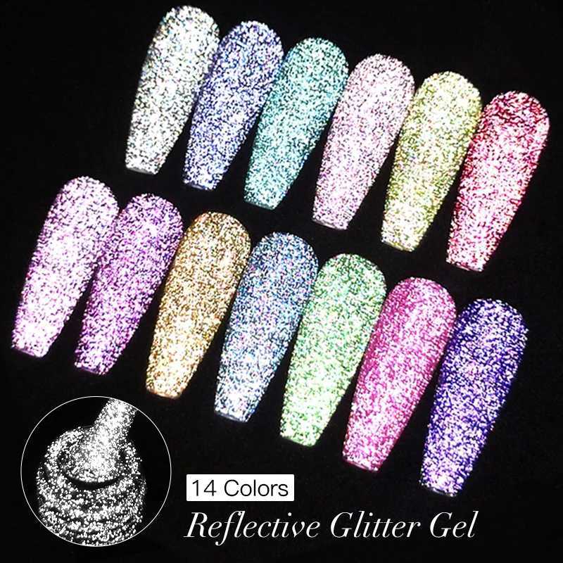 Mtssii 6ml Holographic Glitter Gel Nail Polish Sparkling Silver Recflective Uv Gel Polish Semi Permanent Varnish For ManicureM240814