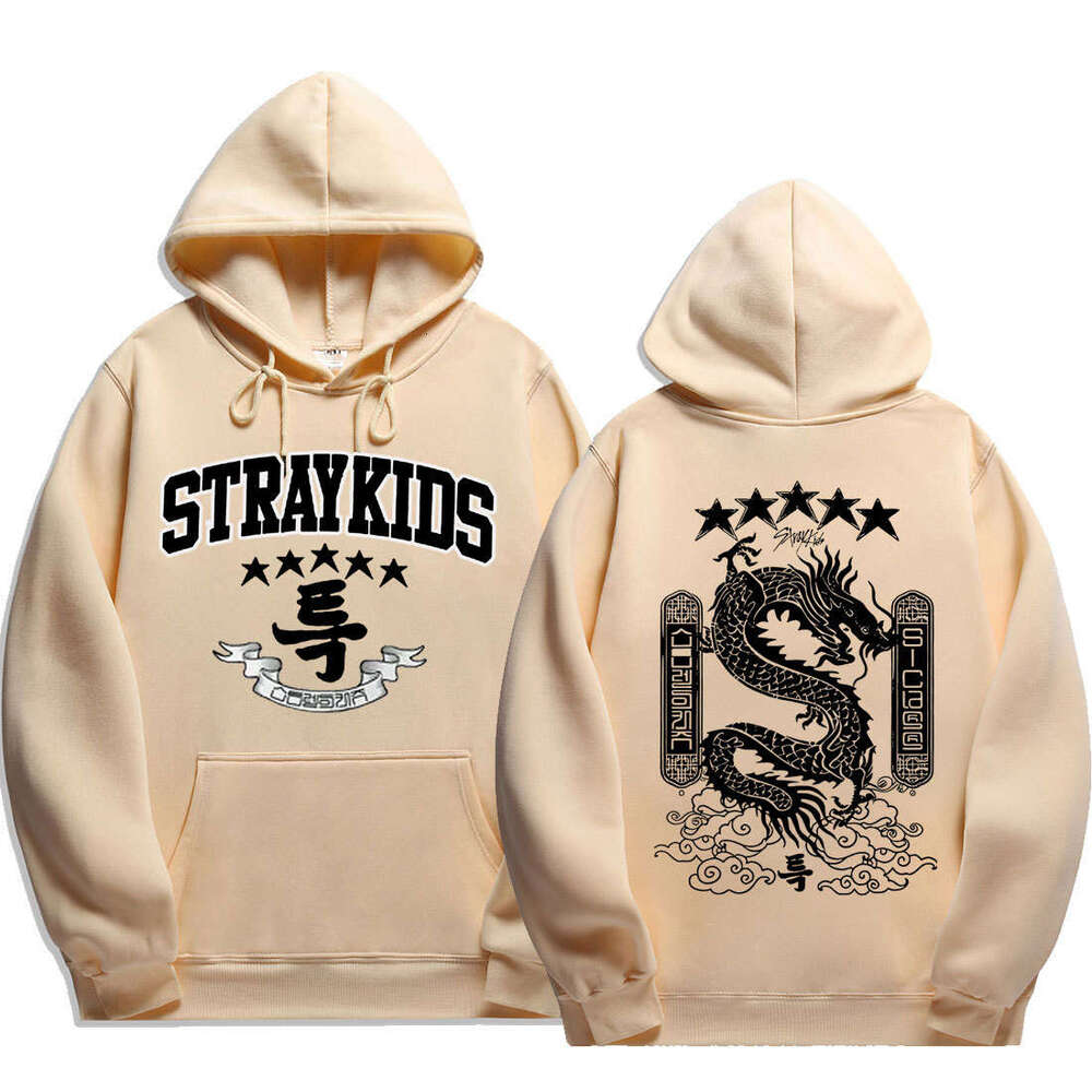 Star 5 Dragon Hoodies Women Men Autumn Winter Kpop Popular Korean Style Streetwear Thick Fleece Long Sleeves Soft Sweatshirts