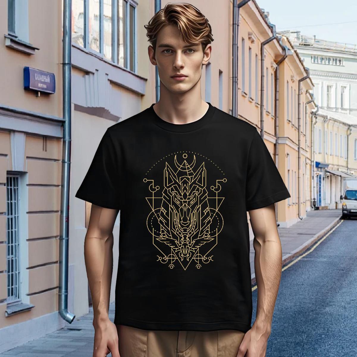 Men T Shirts 230g Pure Cotton totem Daily Wear Round Neck Short Sleeve Oversized 3XL 4XL Men Tees Designer Loose Fit Tops Tees