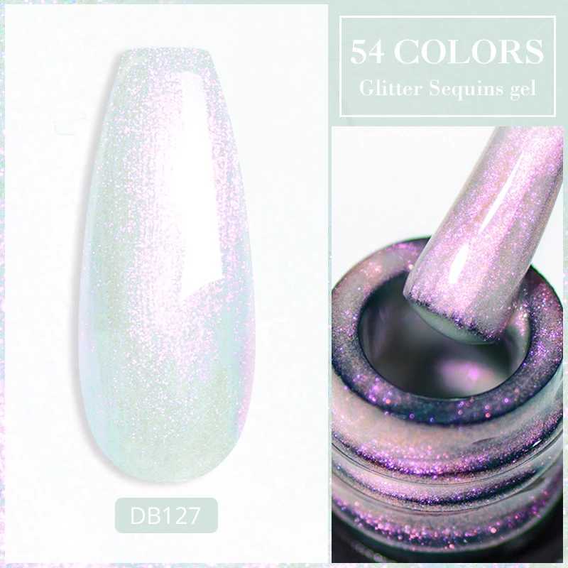 Mtssii 6ml Aurora Gel Nail Polish Iridescent Pearl Effect Glitter Nails Manicure Soak Off UV Gel Top Coat Base Gel Nail ArtM240814